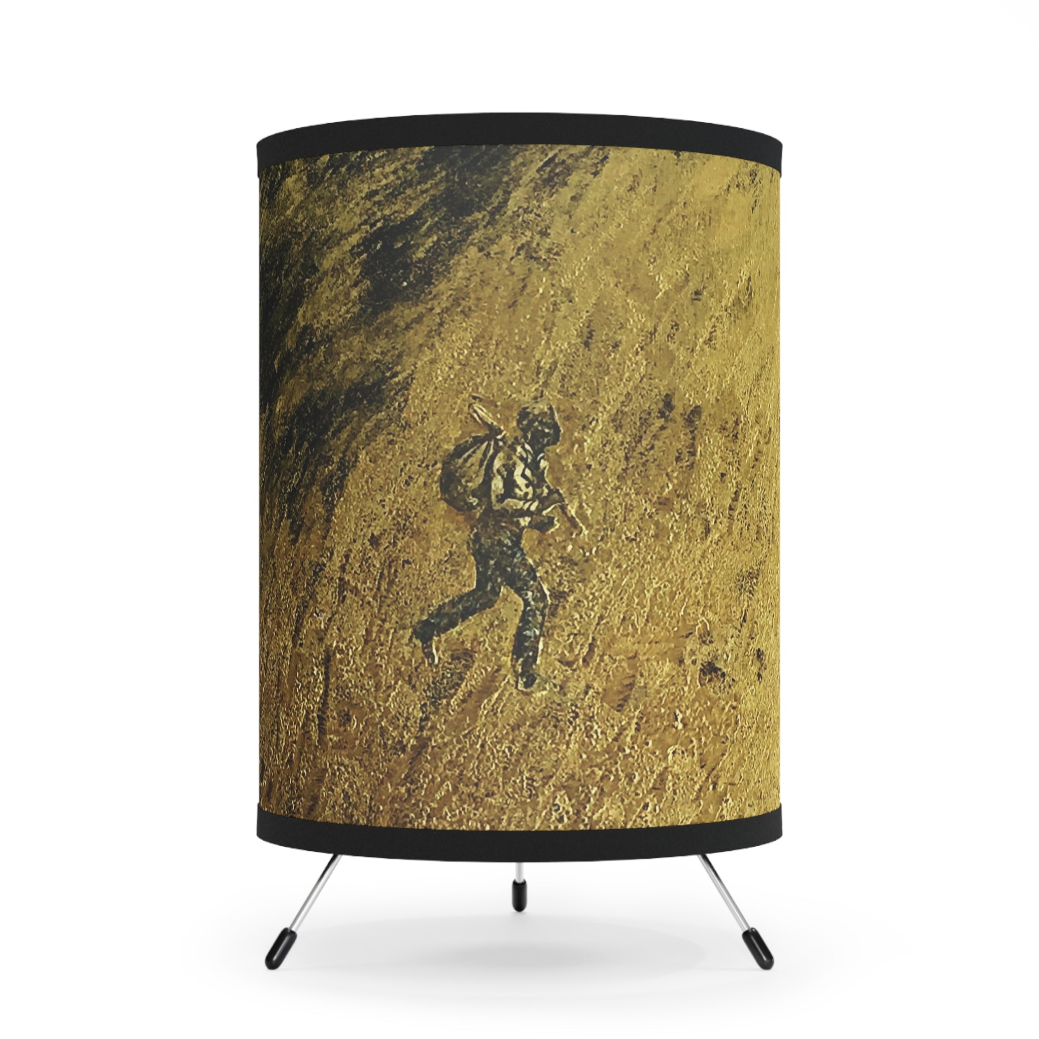 Cimarron Golden Tripod Lamp with High-Res Printed Shade, US\CA plug